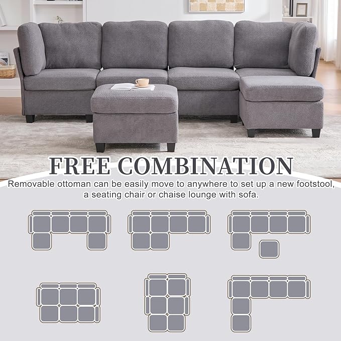 113" Modular Sectional Sofa Couch - Image 9