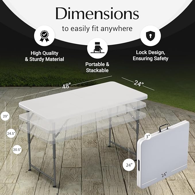 10 Pack of 4 Feet Foldable Table - Image 3