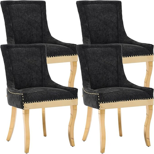 Upholstered Dining Chairs Set of 4, Modern Fabric Side Chairs by MZDOO