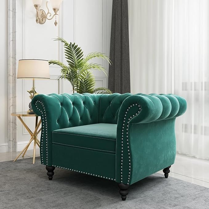 Mid-Century Sofa Chair, Velvet Accent Chair - Image 6