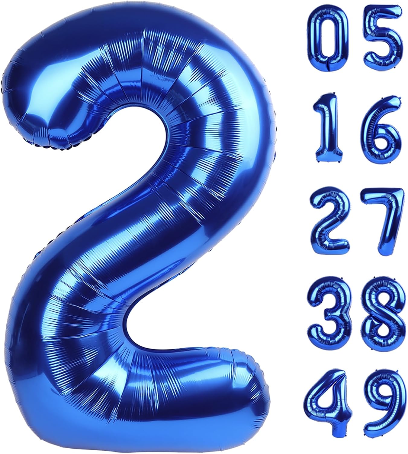 40 Inch Dark Blue Number 2 Balloon Dark Blue Foil Number Balloons 0-9 20 21st 22 28 Balloon Number Blue Birthday Decorations,12 Year Old Girls Boys Blue Party Supplies