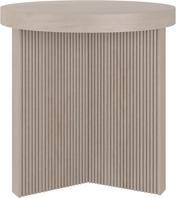 Henn&Hart 22" Fluted Scandinavian Round End Table, Ribbed Side Table, Nightstand - Image 7