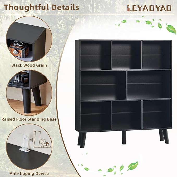 LEYAOYAO 8 Cube Bookshelf, 3 Tier Bookcase - Image 5