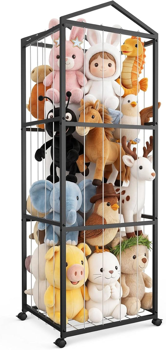NomNest Stuffed Animal Storage Zoo, Large Metal Plushies Organizer, Heavy Duty by Unknown
