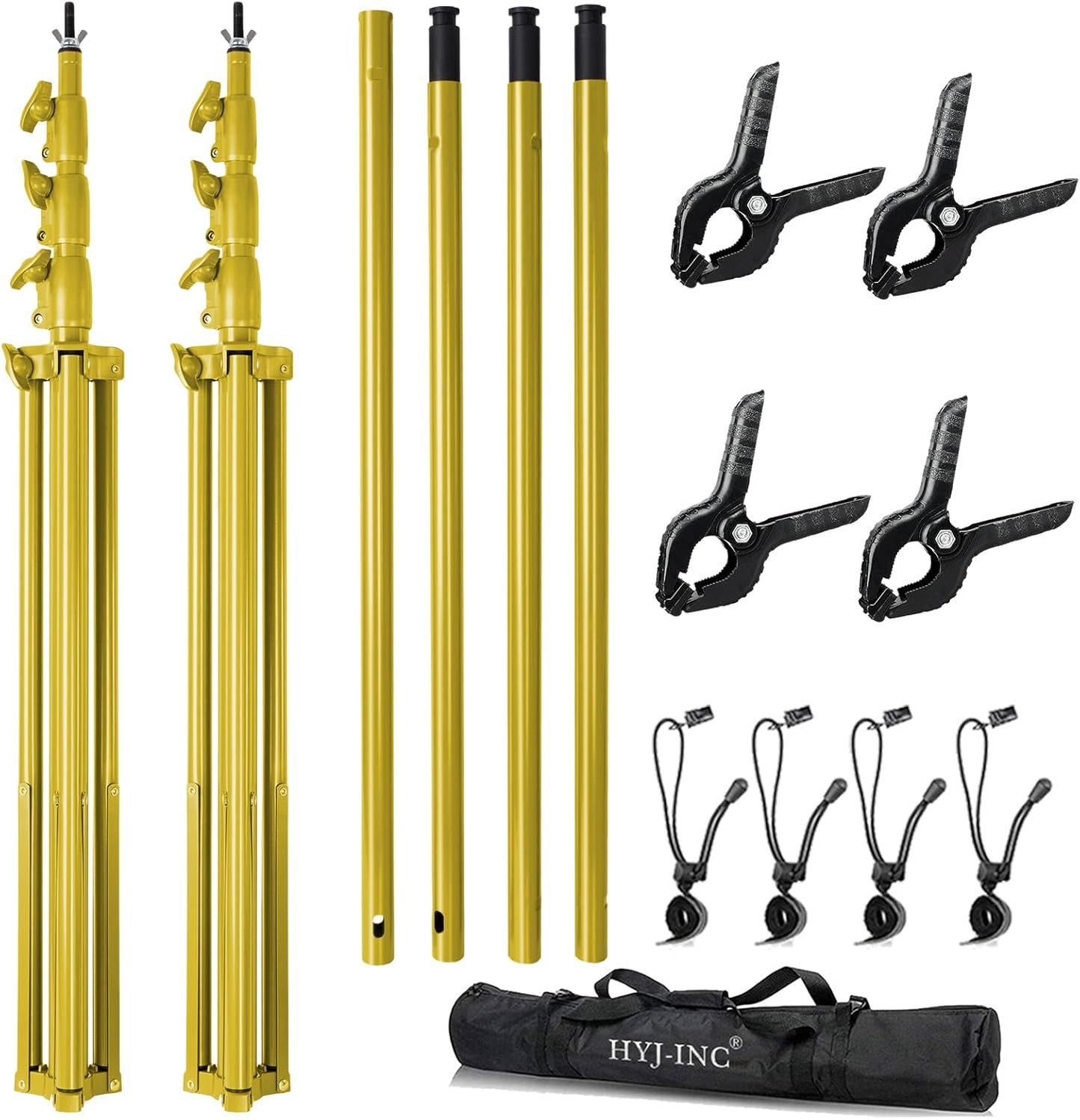 10x10Ft Photography Backdrop Stand - Titanium Gold, Adjustable Backdrop Stand for Parties, Photo Back Drop Stand, Background Support Stand with Carry Bag,Clamp.