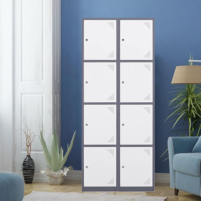 Metal Locker with 4 Doors, Lockable Locker Cabinet - Image 2
