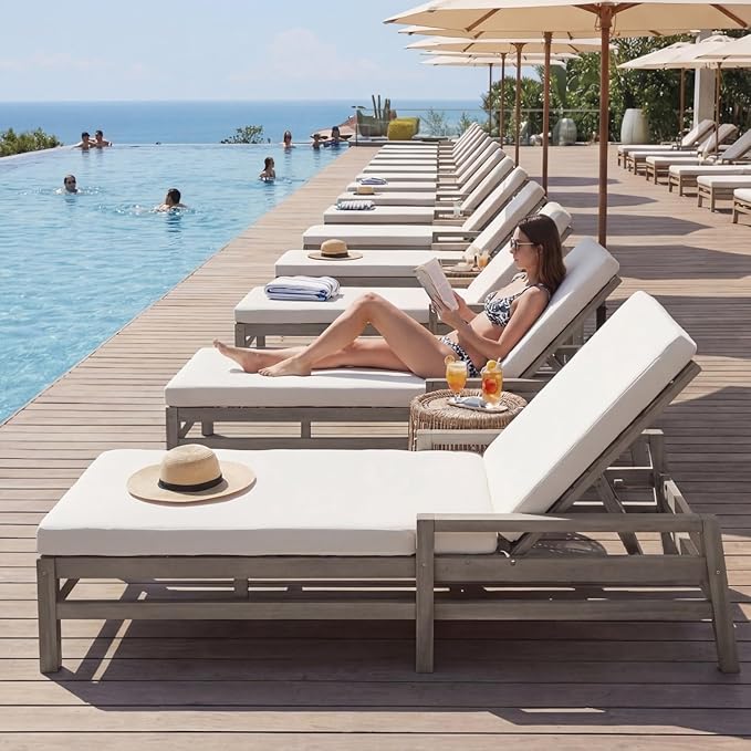 Outdoor Chaise Lounge Chair Set of 2, Patio Chaise Lounge Recliner - Image 6