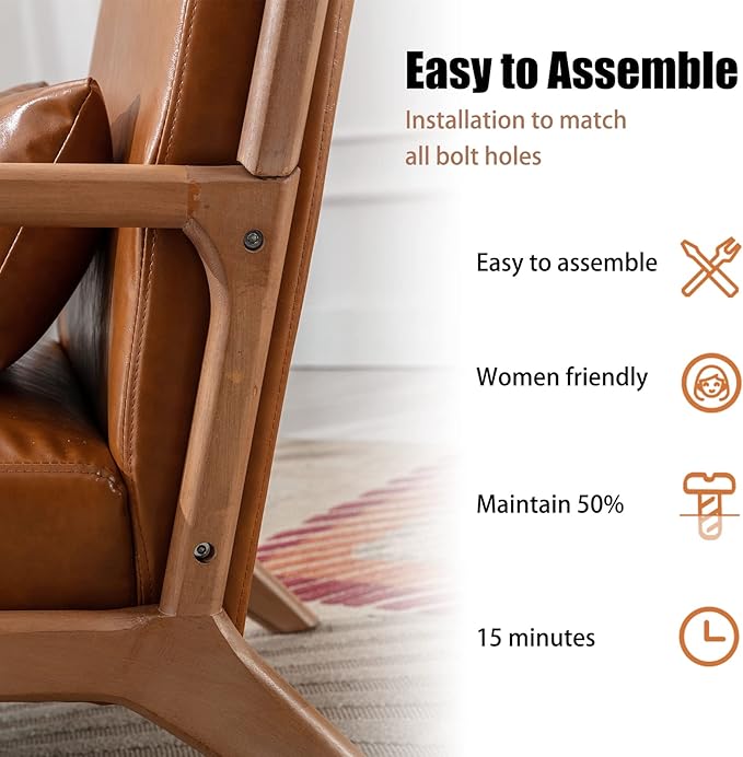 INZOY Mid Century Modern Accent Chair - Image 10