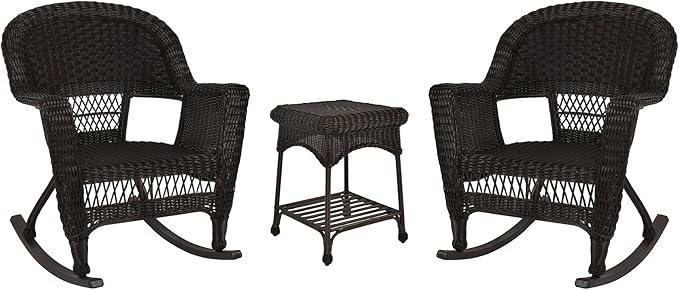 Jeco 3 Piece Rocker Wicker Chair Set by Jeco