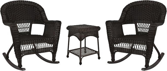 Jeco 3 Piece Rocker Wicker Chair Set by Jeco
