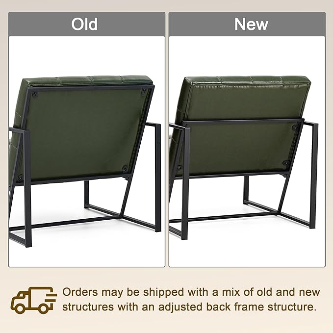 Glitzhome Mid Century Green Accent Chair, Modern Living Room Armchairs - Image 5