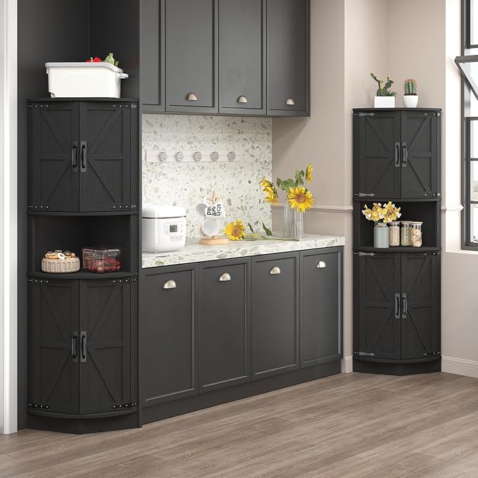 Vabches 64.8" Tall Farmhouse Corner Cabinet - Image 7