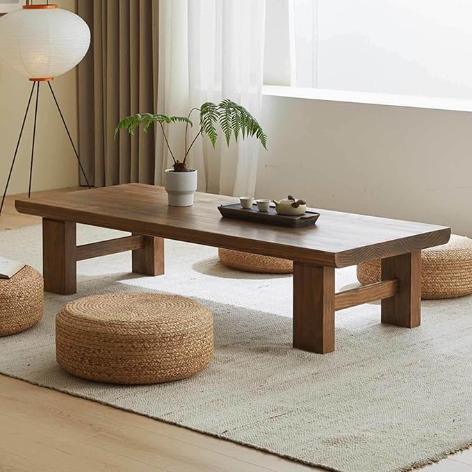 Japanese Zen Solid Wood Coffee Table by Unknown