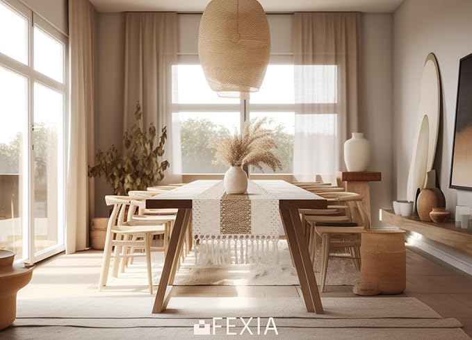 FEXIA Boho Table Runner for Thanksgiving Fall Christmas Home Decor - Image 7