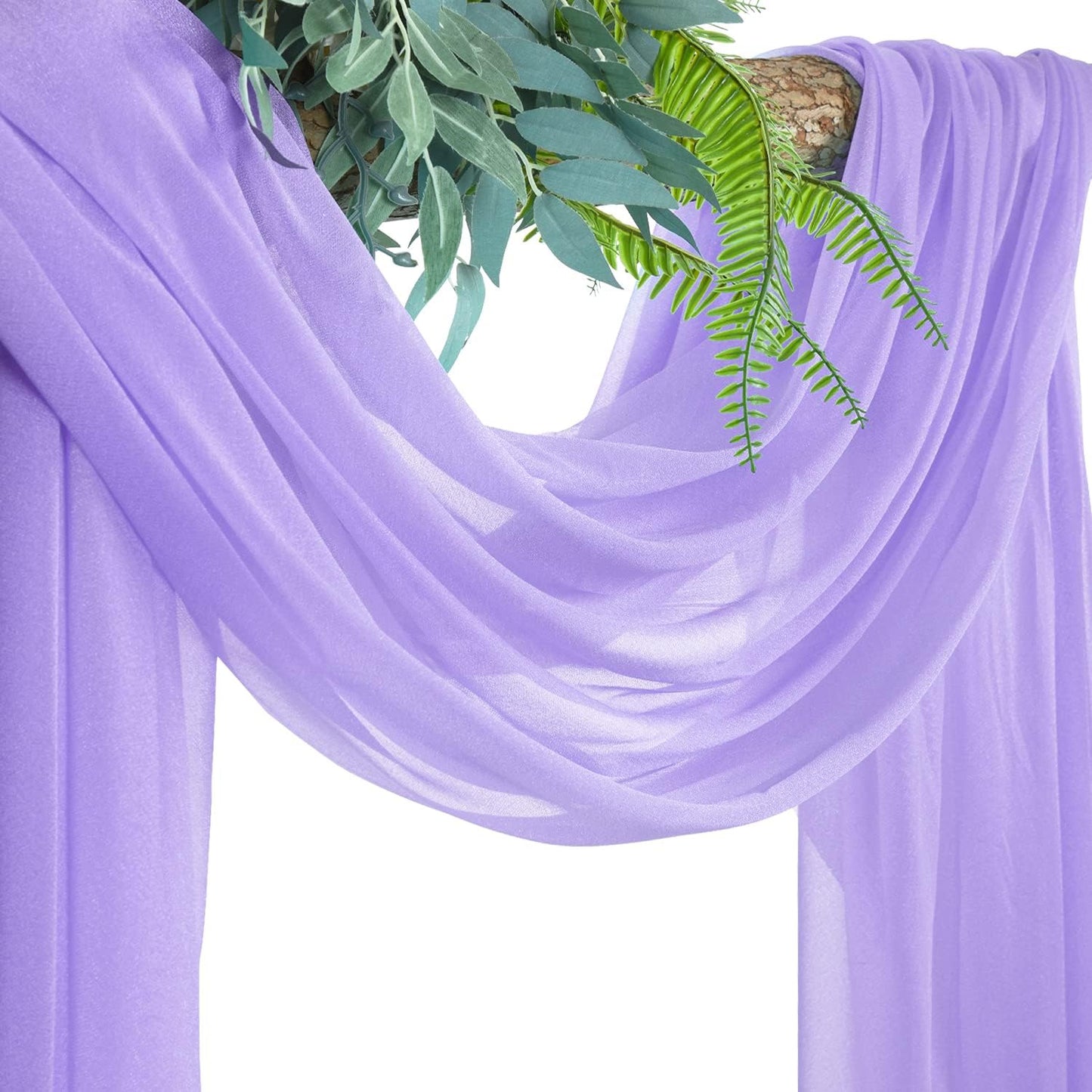 Wedding Arch Draping Fabric Lavender Purple Sheer Wedding Arch Drapes for Ceremony Bridal Party Romantic Wedding Decor 19Ft Length x 28" Width 1Panel