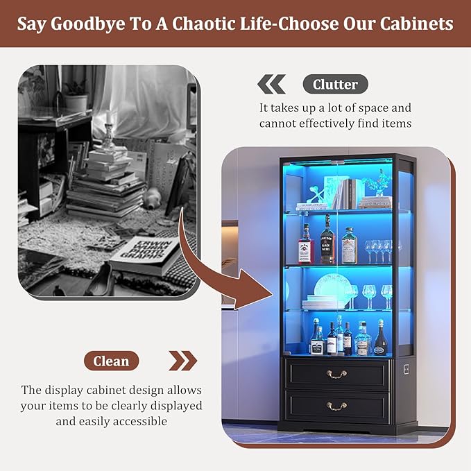 TAGELIER Glass Display Cabinet - Image 6