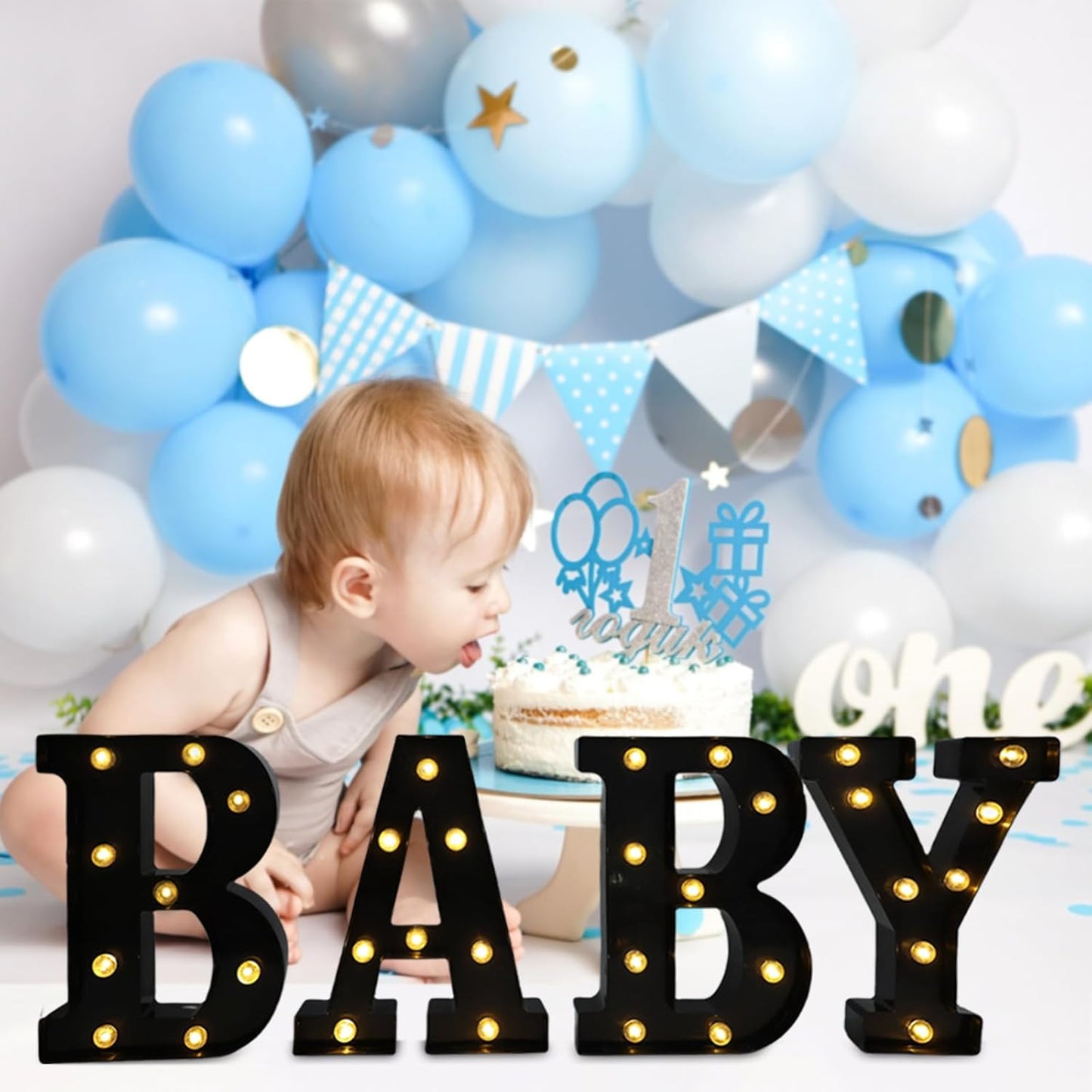 Led Marquee Letters, 8.58 Inch Black Light Up Letters, Small Led Letter Lights, Battery Powered Lighted Letterfor Table, Party, Birthday, Christmas Decor (Black, Letter N)