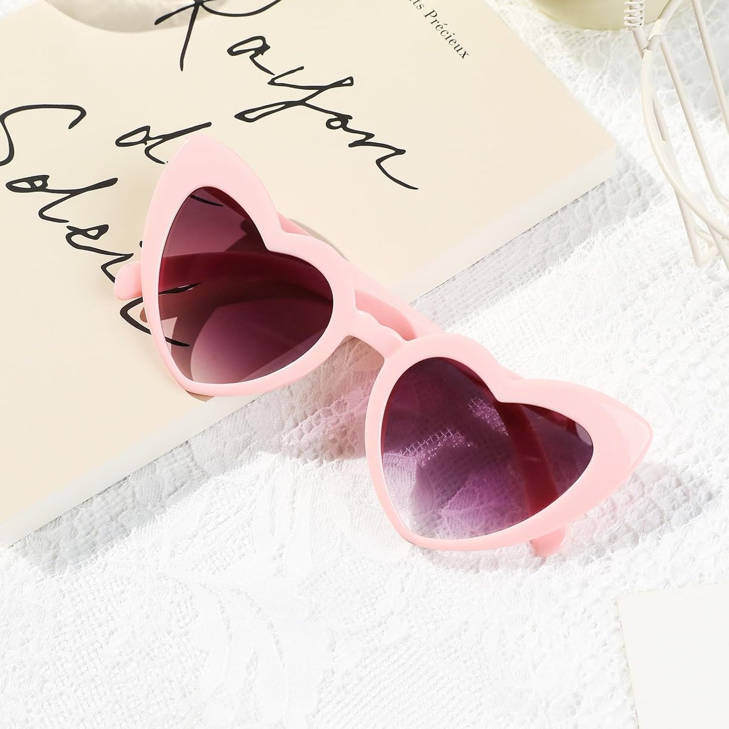 YOGFIT Heart Sunglasses for Women Fashion Classic Love Eye Protection Sunglasses Vintage Cute Heart Sunglasses