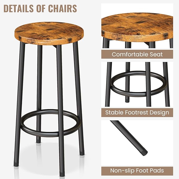AWQM Kitchen Island with Seating & Storage Shelf, Wooden Island Table - Image 7