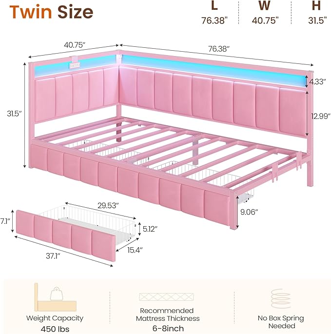 DICTAC Twin Corner Bed Frame - Image 2