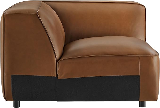 Modway Auren Vegan Leather Corner Modular Chair in Coffee - Image 7