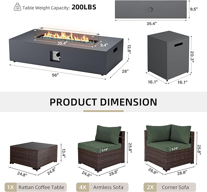 UPHA 9 Pieces Patio Furniture Sets, Wicker Outdoor Sectional Sofa Couch - Image 2