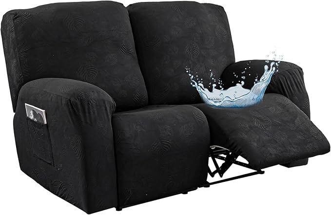 Gennia Recliner Loveseat Cover 4 Pieces, Waterproof Stretch Recliner Sofa by Genina