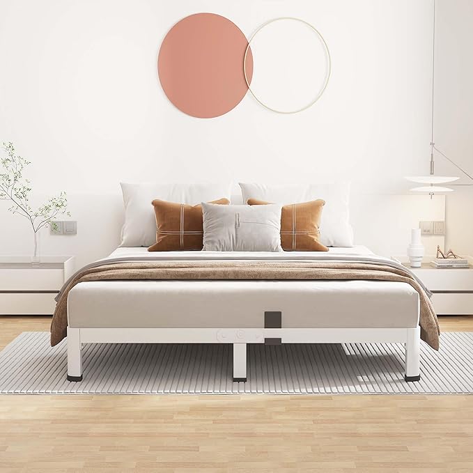 ROIL 4 Inch White Queen Bed Frame - Image 7