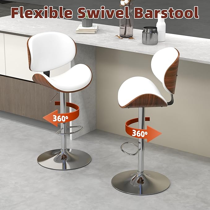 civama Bar Stools Set of 2 for Kitchen Counter, Adjustable Bar Height Chairs - Image 10
