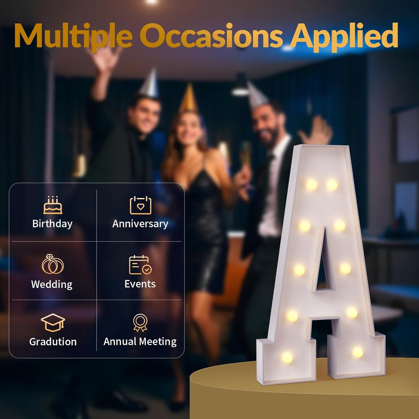 JoyMuse 4FT Marquee Light Up Letters,Large Marquee Letters 4 Feet Tall for Marry Me Proposal Decorations Big 4FT Letters with Lights for Baby Shower Party Decor, Letter N