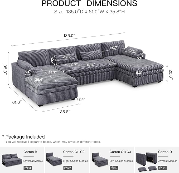 Belffin Large Modular Sectional Sofa - Image 2