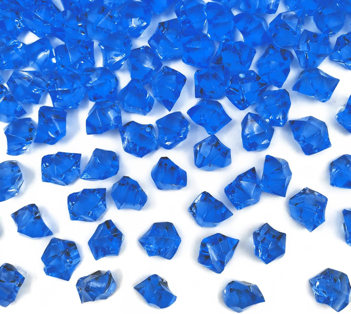 Fake Crushed Ice Cubes, Vase Fillers, 150 pcs 16 * 22mm Artificial Acrylic Crystal Rocks Diamonds for Vase Fillers,Table Scatter, Party Favor, Wedding Decoration(0.86 * 0.62inch,Darkblue)