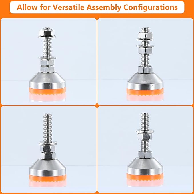 Heavy Duty 2000 lb Capacity Stainless Steel Adjustable Leveling Feet - Image 4