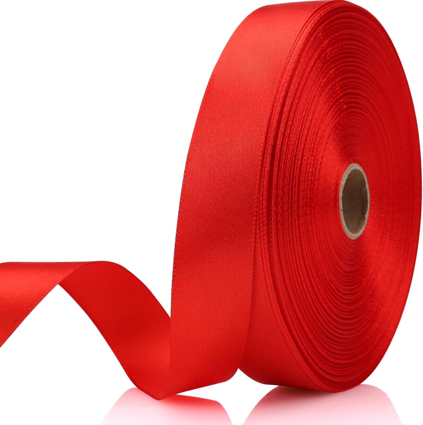 Red Ribbon 7/8 Inch 60 Yards Satin Craft Ribbon-Single Face Polyester Ribbon for Handmade Roses,Gift Wrapping,Timeless Flower,Bouquets,Wedding and Party Decoration