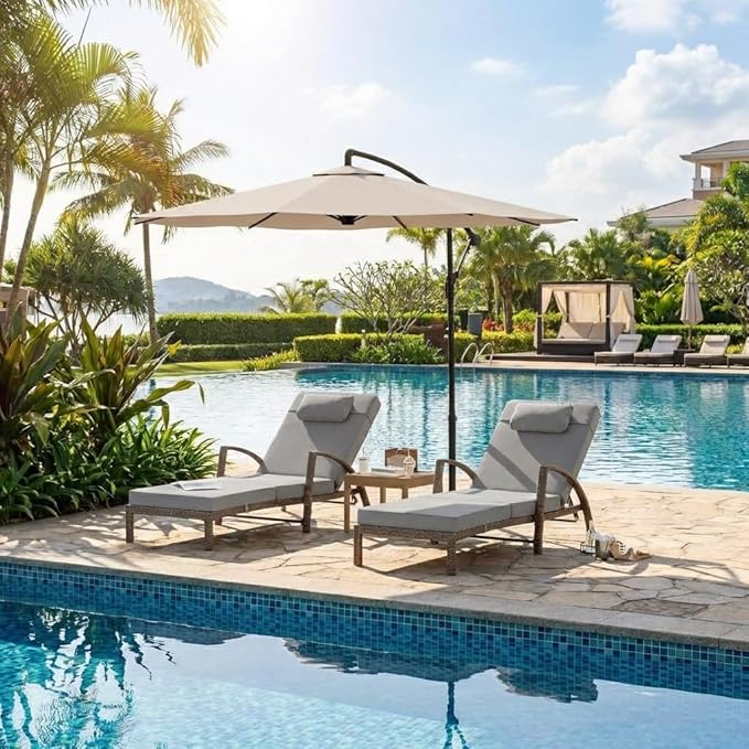 GarveeLife Outdoor Wicker Chaise Lounge Chair - Image 4