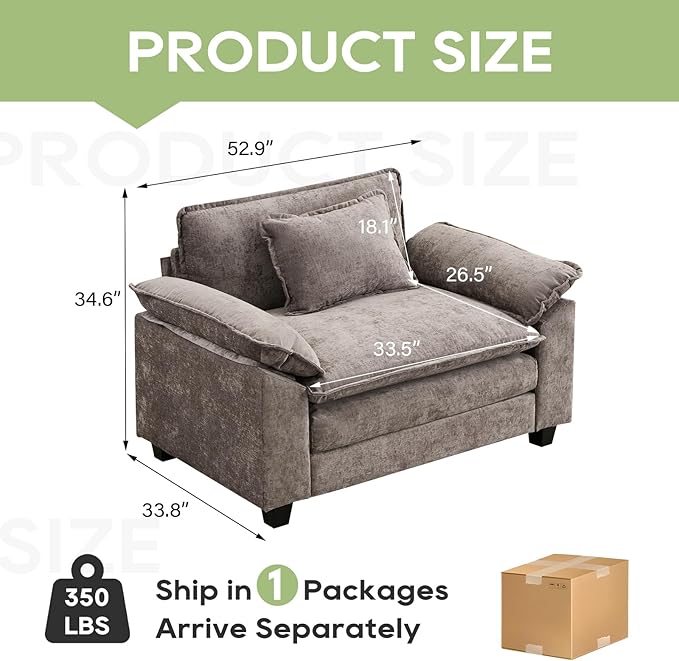 Oprisen Modular Sectional Sofa, Comfy Cloud Couch Sectional Sofa, Chenille Sofa - Image 2