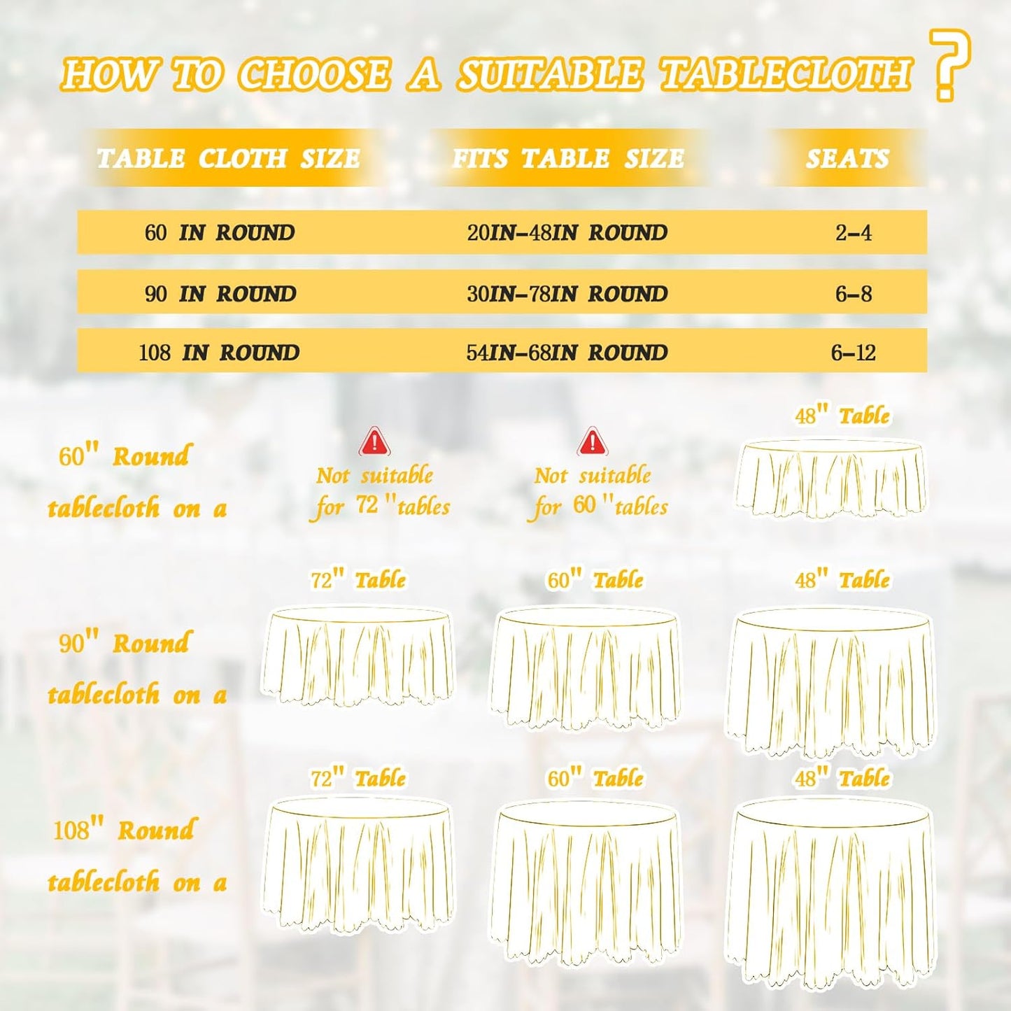 KKJIAF 1 Pack 60 Inch / 5ft Round Table Cloth, White Overlay Round Satin Table Cover, Silky Satin Dining Tablecloths for Wedding Buffet Parties Banquet Decoration