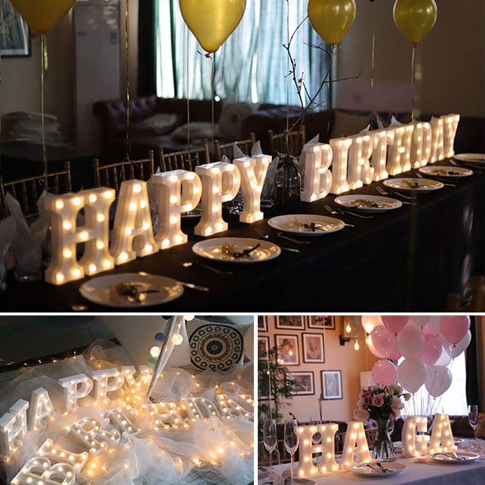MUMUXI Marquee Light Up Letters | Large Light Up Numbers | Battery Powered and Bright with Every Letter of The Alphabet | for Wedding, Birthday, Party, Celebration, Christmas or Home Decoration (K)