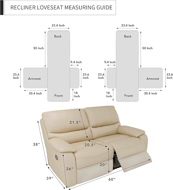 Easy-Going Loveseat Recliner Cover, Reversible Couch Cover - Image 6