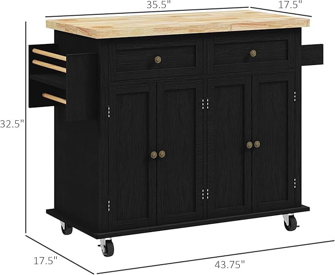 HOMCOM Kitchen Island Cart - Image 7