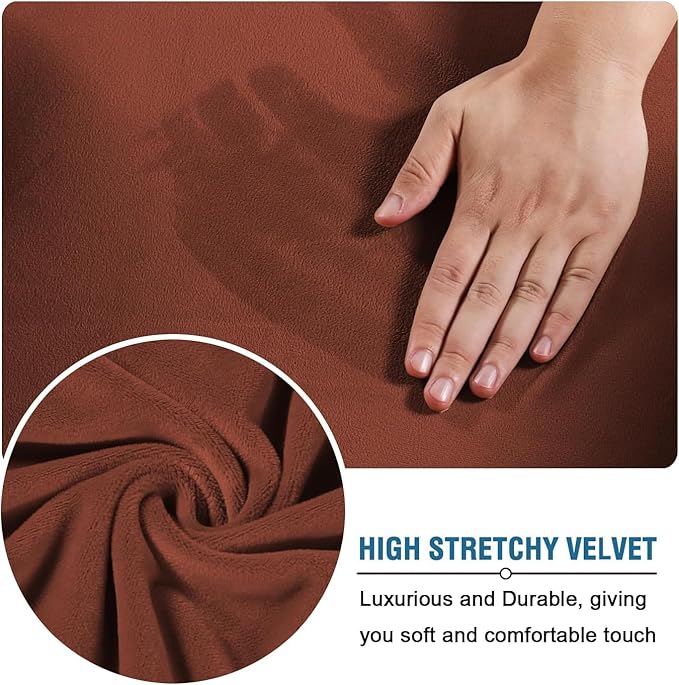 H.VERSAILTEX High Stretch Sofa Slipcover 4 Piece Cover Velvet Furniture - Image 5