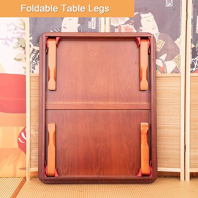 Square Folding Coffee Table, Korean Dining Table, Solid Wood Low Tables - Image 5