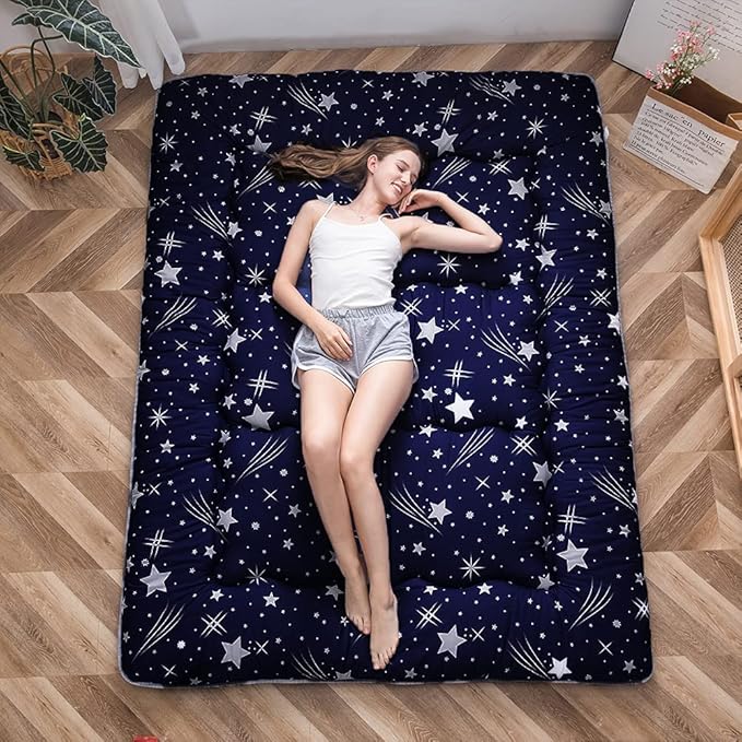 MAXYOYO Navy Starry Sky Japanese Floor Futon Mattress, Tatami Mat Portable - Image 6