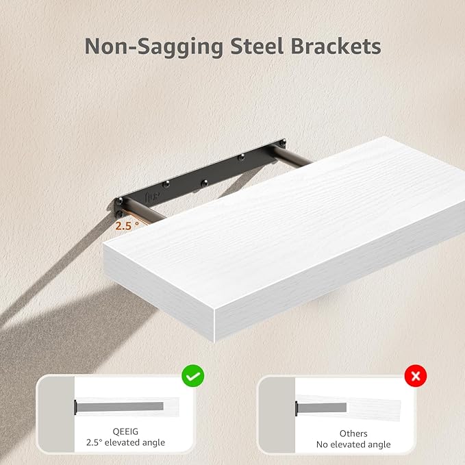 QEEIG Floating Shelves for Wall Bathroom Shelf Bedroom Kitchen Living Room - Image 7