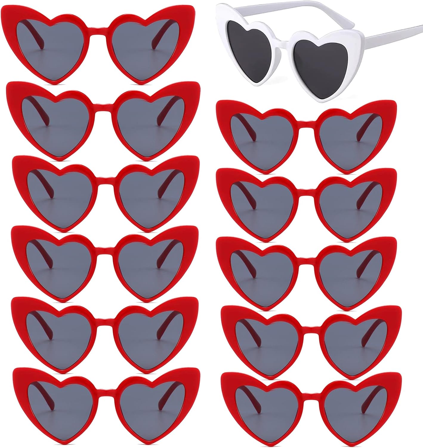 Bachelorette Party Favor Sunglasses 6 Pack,Retro Cat Eye Heart Sunglasses for Women,Bridesmaid Proposal Gifts