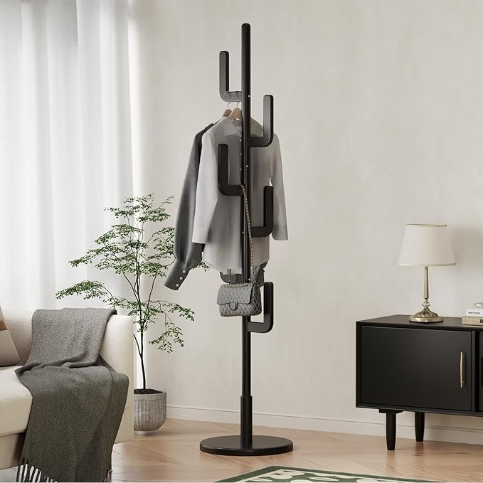 Muwuele Solid Wood Cactus Coat Rack, Freestanding Coat Rack - Image 9