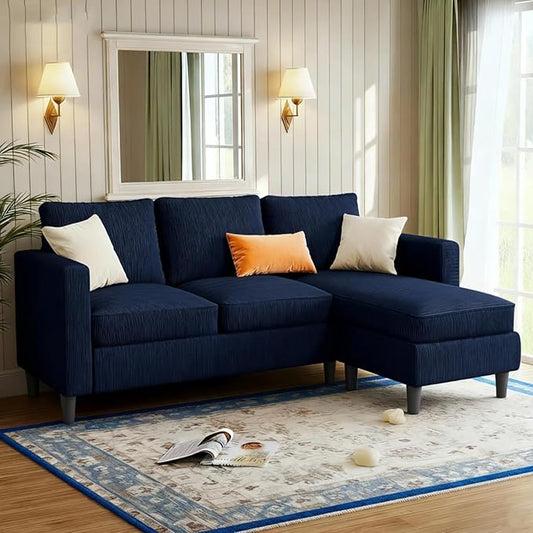 JAMFLY Couches for Living Room, 3-Seat Reversible Sectional Sofa by JAMFLY