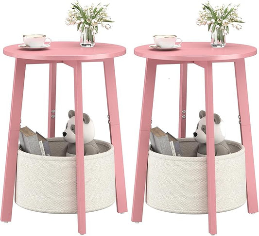 sthmec Small Round Side End Table Set of 2 by Unknown