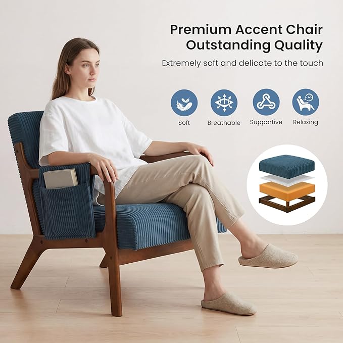 DUMOS Accent Chairs Set of 2, Mid Century Modern Accent Chair - Image 6