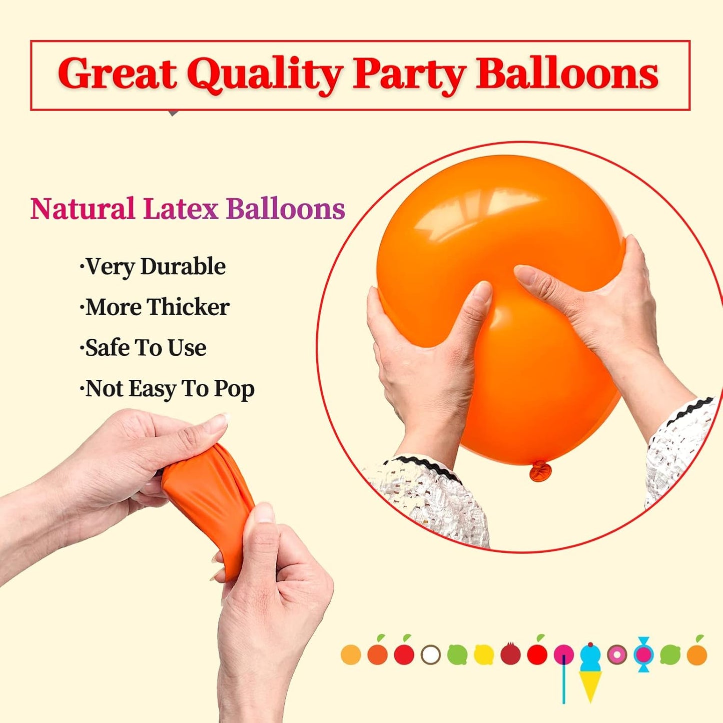 110pcs Orange Balloon 12 inch, Orange Latex Balloons for Birthday Party Baby Shower Wedding(with 2 Ribbons).